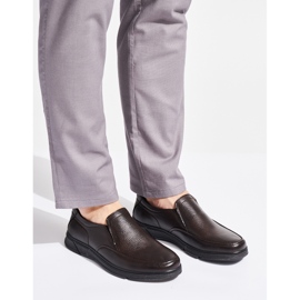 Smeđe muške mokasine od ekološke kože smeđa 1