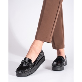 Goodin Ženske lakirane cipele s debelim potplatom crna 1