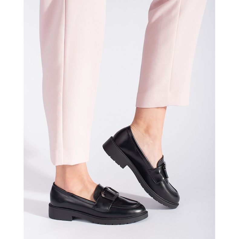 Goodin Crne ženske mokasine sa kopčom crna 1