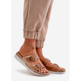 Ženske udobne japanke s kopčama Inblu CN000033 Smeđe smeđa 1