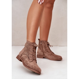 Ženske gležnjače s uzorkom smeđe S.Barski HY66-136 smeđa 2