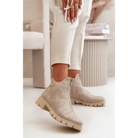 Izolirane ženske gležnjače s ogrebotinama, eko koža, zlatna Verietta zlatni 2