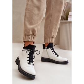 Ženske izolirane niske-visoke čizme, eko koža, bijele bijela 2