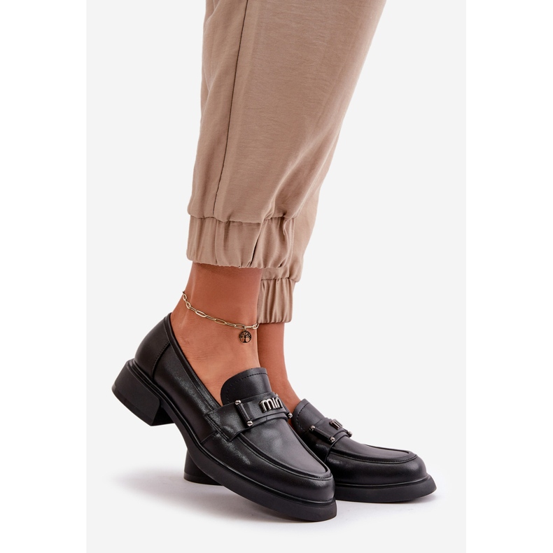 Elegantne ženske mokasine od prirodne kože crne Vinceza 91114 crna 1