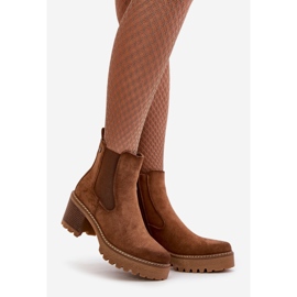 Ženske izolirane čizme na visoku petu od eko antilop smeđe boje Irissinae smeđa 1