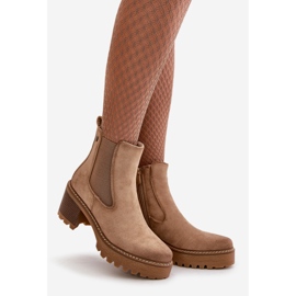 Ženske izolirane čizme na visoku petu Eco Suede Beige Irissinae bež 1