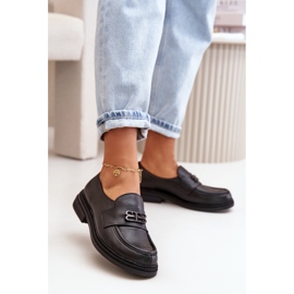 Zazoo 20174 Kožne elegantne ženske ravne cipele, crne crna 2