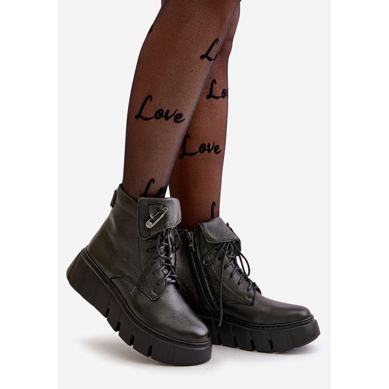 Zazoo 60511 Ženske kožne čizme na grijanu platformu, crne crna 1