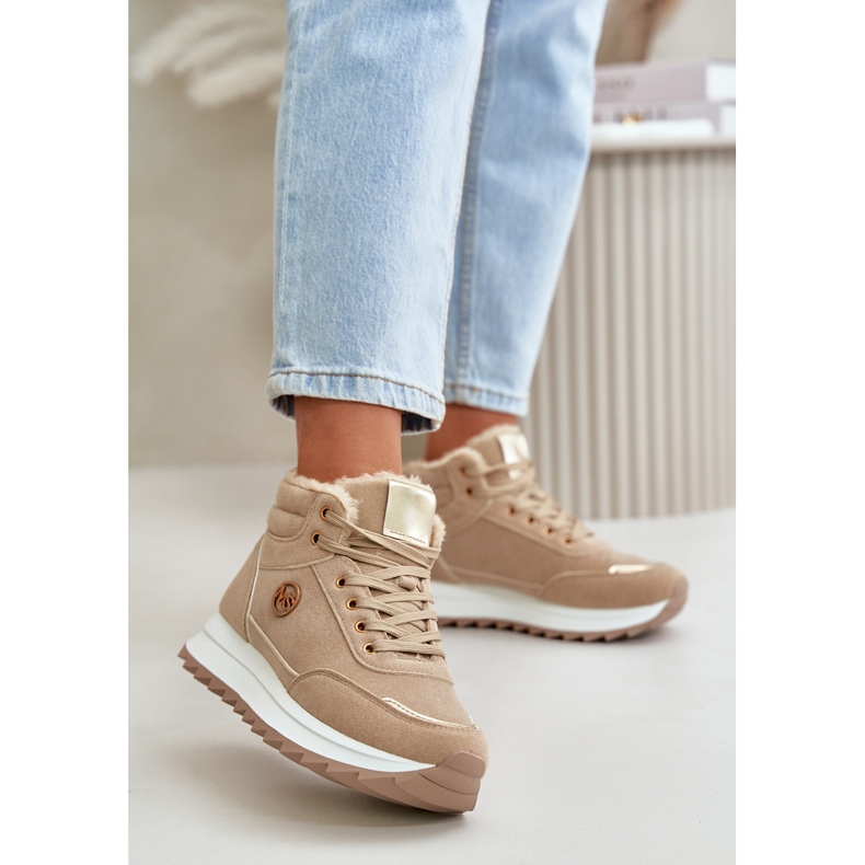 Ženske izolirane sportske cipele na platformu kaki Ariatte bež 2