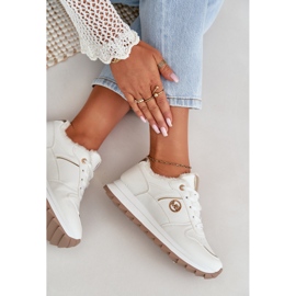 Ženske sportske cipele s krznenom izolacijom na platformi, bijele lerisice bijela 2