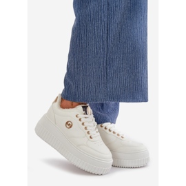 Ženske izolirane sportske tenisice s debelim potplatom, bijele Ardiele bijela 1