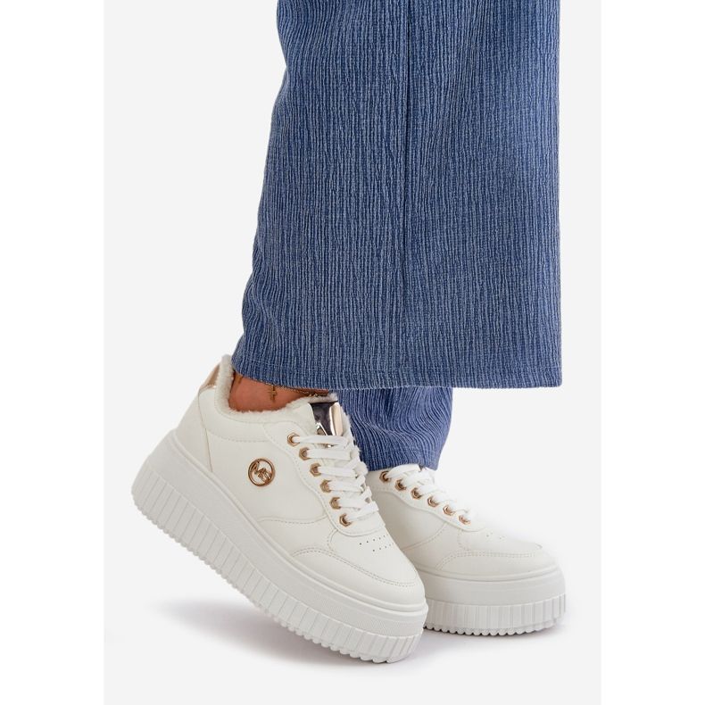 Ženske izolirane sportske tenisice s debelim potplatom, bijele Ardiele bijela 1