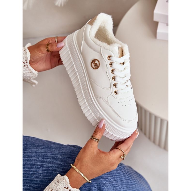 Ženske izolirane sportske tenisice s debelim potplatom, bijele Ardiele bijela 2