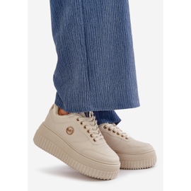 Ženske izolirane sportske tenisice s debelim potplatom, bež Ardiela 1