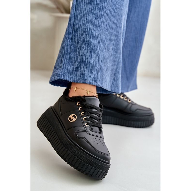 Ženske izolirane sportske tenisice s debelim potplatom, crne Verissha crna 2