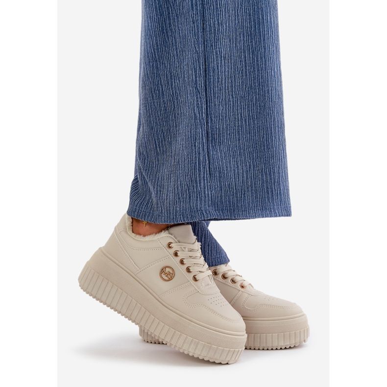 Ženske izolirane sportske tenisice s debelim potplatom, bež Verissha 1