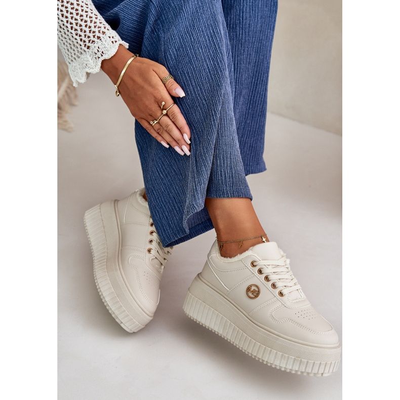 Ženske izolirane sportske tenisice s debelim potplatom, bež Verissha 2