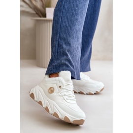 Ženske izolirane sportske cipele na vezanje na platformu, bijele Verioras bijela 2