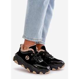 Ženske izolirane sportske cipele s vezicama na platformi crne Verioras crno 1