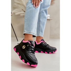 Ženske izolirane sportske cipele na pertlanje na platformu crno-bijele crna 2