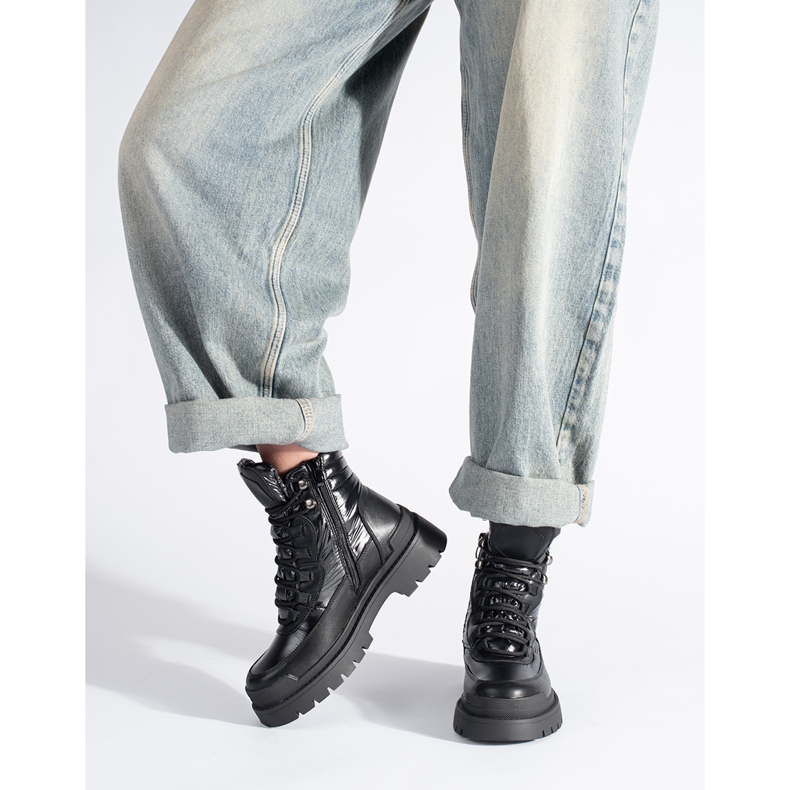 Crne gležnjače s debelim potplatom Sergio Leone crna 1