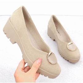 Ženske bež kožne natikače od brušene kože Filippo DP4569 1