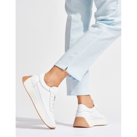 Sergio Leone Ženske ažur kožne bijele sportske cipele bijela 1