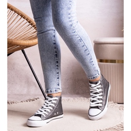 Sjajne crne visoke tenisice Ranifali crno 1