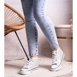 Srebrne sjajne visoke tenisice Ranifali srebro 1