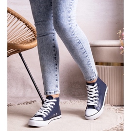 Mornarsko plave visoke tenisice od eko kože marke Boniface plava 1