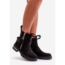 Ženske tople čizme s patentnim zatvaračem Black Calvaro crna 1