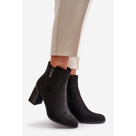 Ženske čizme od izolirane eko antilop kože na visoku petu, kopčanje patentnim zatvaračem, crne Erillia crno 1