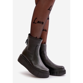 Zazoo 60369 Ženske kožne gležnjače na platformu, crne crna 1