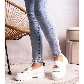 Bez marki Bijele cipele sa zlatnom kopčom iz Anielanije bijela 2