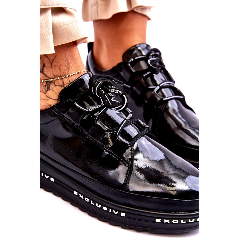 S.Barski Crne lakirane tenisice Chantal crno 5