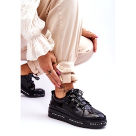 S.Barski Crne lakirane tenisice Chantal crna 6