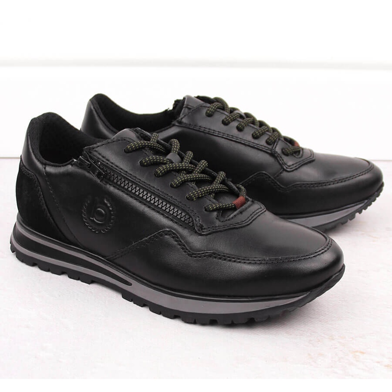 Muške udobne crne kožne cipele Bugatti OO153301 crno 1