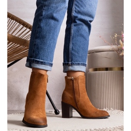 Smeđe Fikriya gležnjače na visoku petu smeđa 1