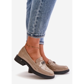 Ženske lakovane mokasine kaki Vinceza 58409 zelena 1