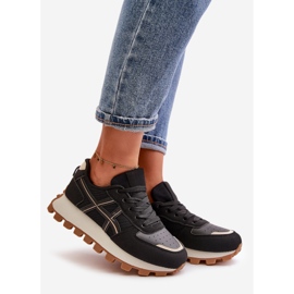 Ženske tenisice, sportske cipele na vezanje, crna Mialunae platforma crno 1