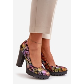 Kožne cipele na visoku petu Maciejka 02629-39 Višebojne crna 1