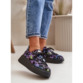 Kožna sportska obuća na platformu Maciejka 06191-05 Ljubičasta crno 2