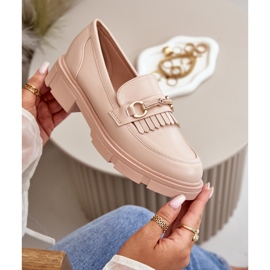 Ženske mokasine s bež kožnim ukrasom Tialorae 2