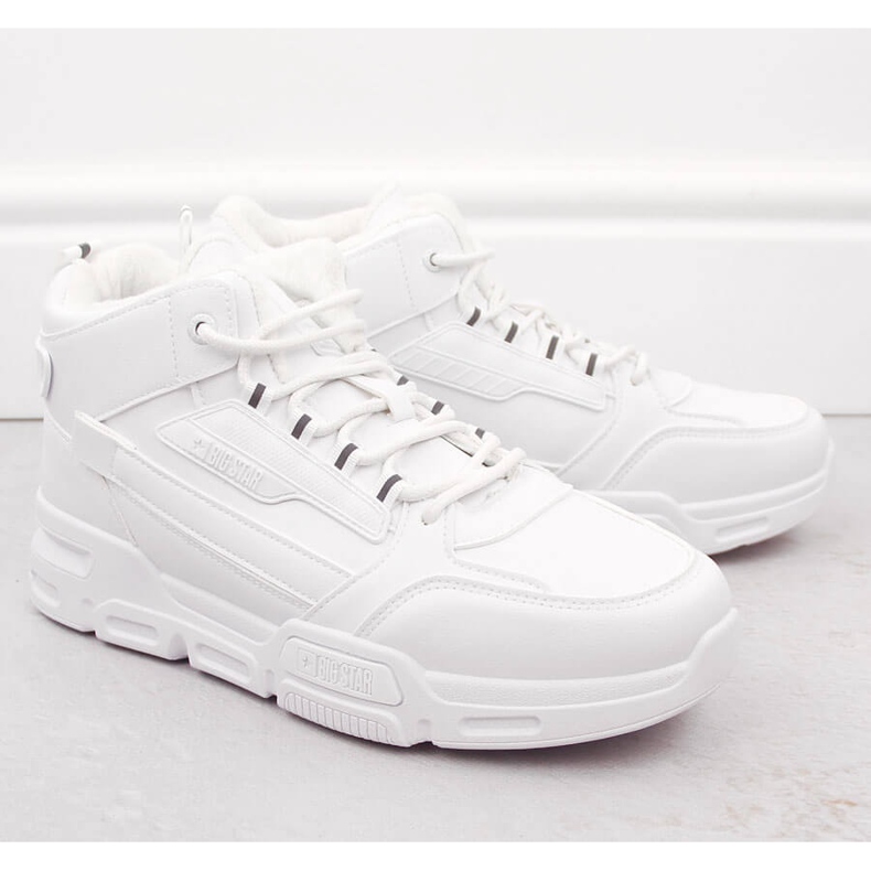 Muške visoke, izolirane bijele sportske cipele Big Star OO174588 bijela 1