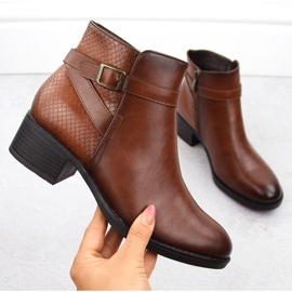 Ženske izolirane smeđe čizme na visoku petu Potocki 12280 smeđa 1