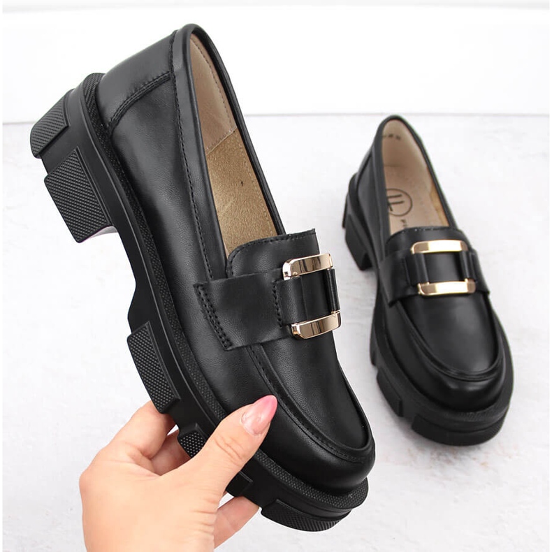 Kožne cipele, crne ženske mokasine Filippo DP6099 crno 1