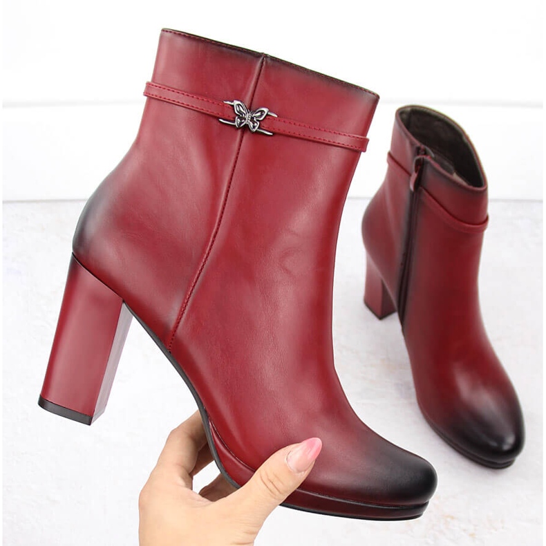 M. DASZYŃSKI Ženske crvene izolirane gležnjače M.Daszyński AF125-22 crvena 1