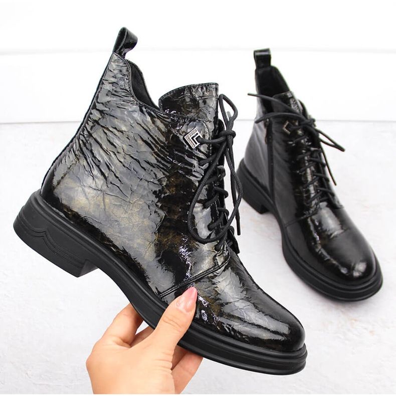 Lakirane gležnjače D&amp;A S.Barski Premium Collection LZ42-042 crna 1