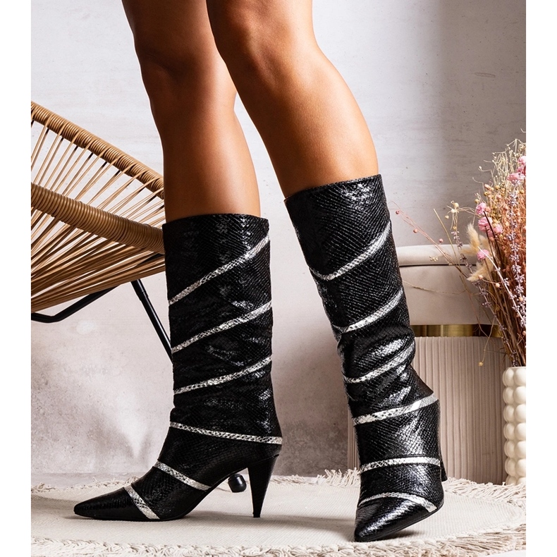 Crne i srebrne Nevzo čizme s izolacijom crna 1