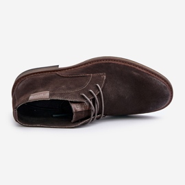 Muške čizme na vezanje od brušene kože Big Star OO174145 Tamno smeđe smeđa 2